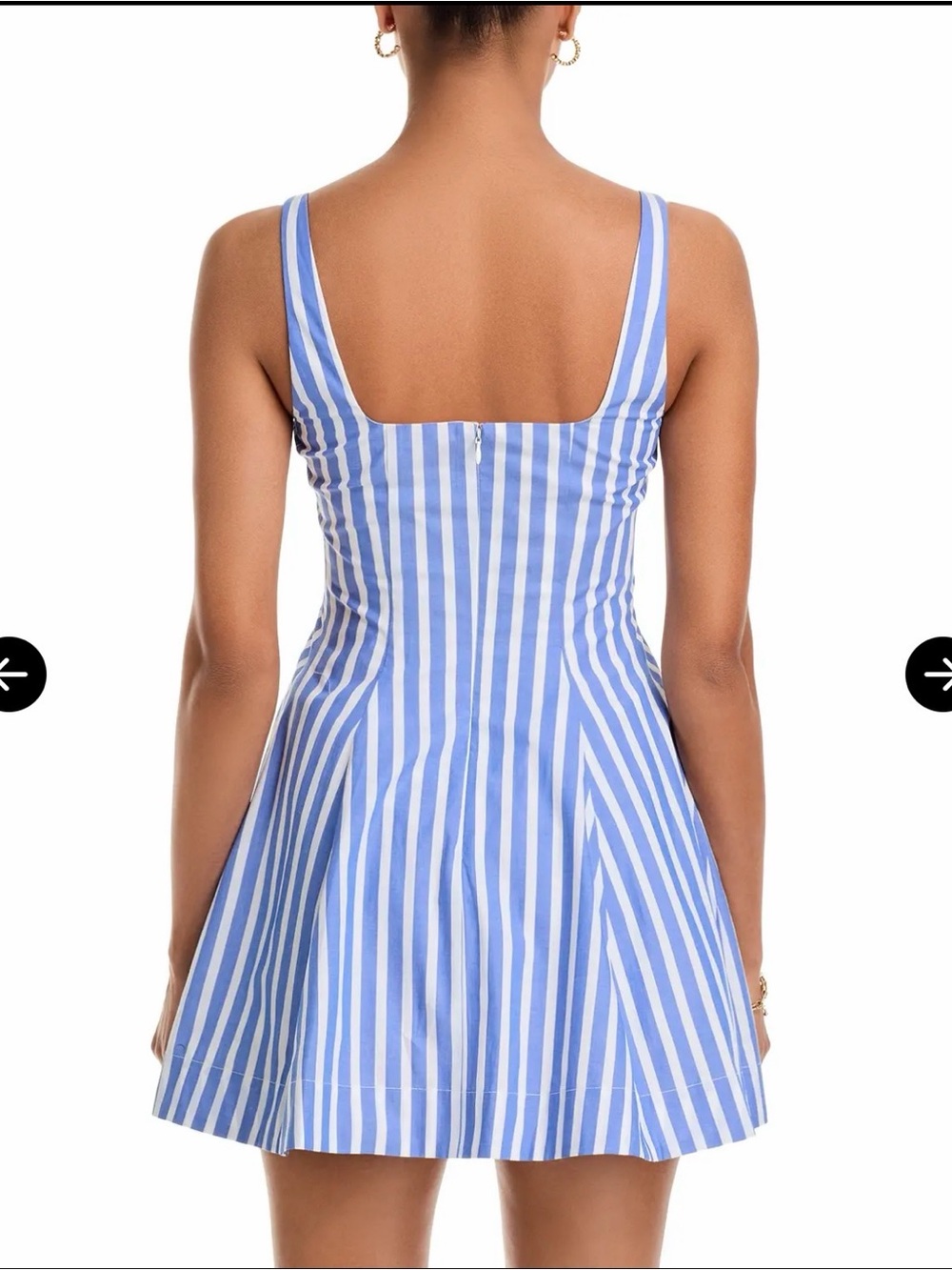 Generation Love Courtney Square-Neck Mini Dress in Blue & White Stripe - Picture 5 of 5